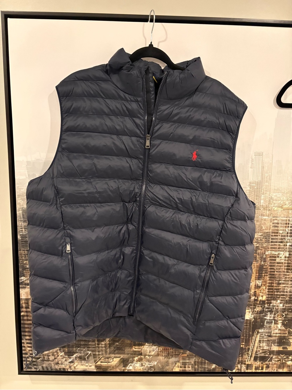 Polo by Ralph Lauren Navy Quilted Puffer Vest with Red Pony